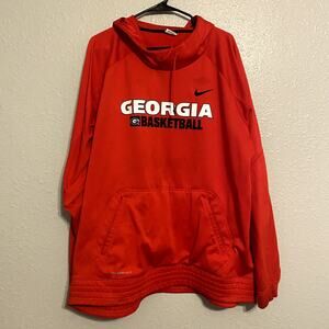 Nike Georgia Bulldogs Men’s 2XL Red Hoodie Basketball Logo Pullover Sweatshirt